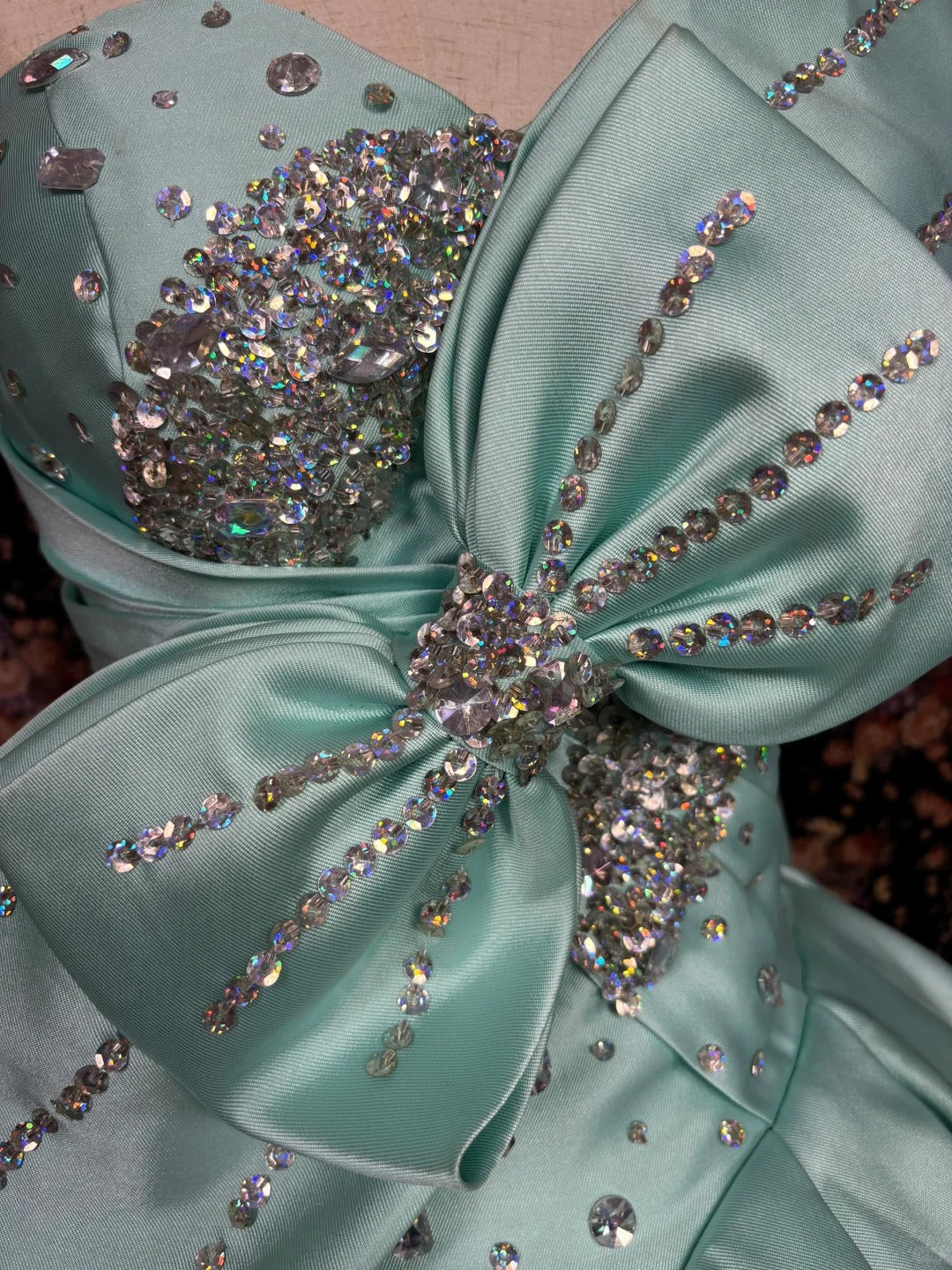 Blue rhinestone long satin ball gown evening gown graduation gown adult ceremony gown gh4766