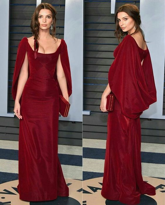 Vintage Burgundy Mermaid Long Prom Evening Dress Formal Party Gown cc2255