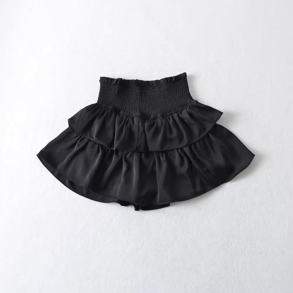 French-style sexy and alluring elastic waist high-waisted cake skirt, new spring/summer style, women's anti-exposure A-line puffy skirt 11401