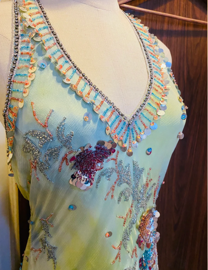 Beautiful Halter Neck Backless Sequined Beaded Chiffon Prom Dress Evening Dress cc5335