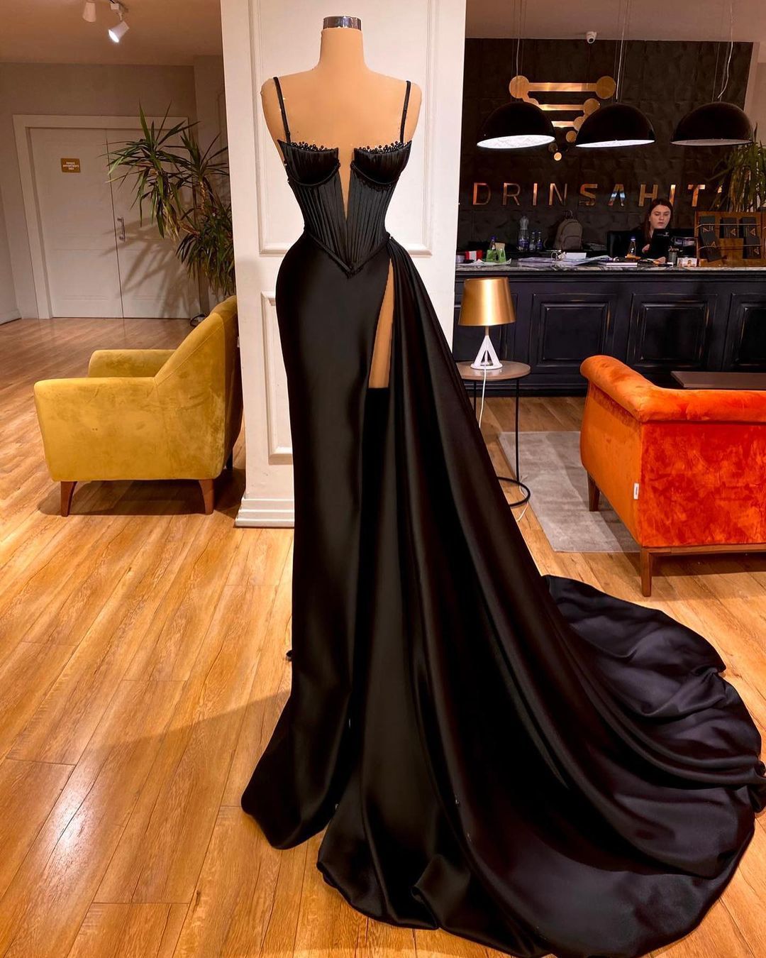 Black Sheath long Evening Dresses, Prom Party Dresses C1467