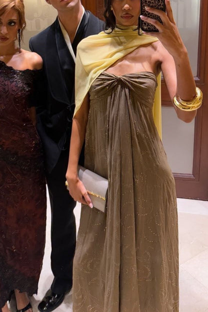 Matcha Green Sweet Exquisite Beading Long Chiffon Elegant Floor Length Ball Gown Evening Gown Party Dress Prom Dress gh3771