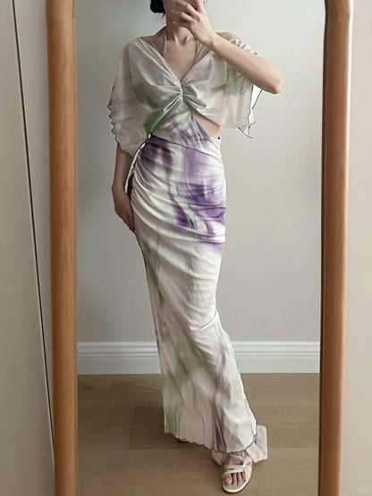 Chic Mermaid Chiffon Long Prom Dress Evening Dress cc5370