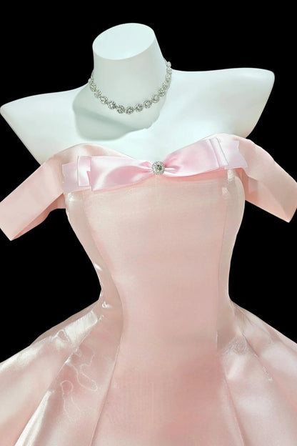 New stylish short satin back-to-school dress/birthday dress gh6832