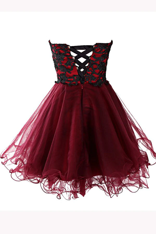 Sexy A Line Tulle Layers Homecoming Dress,Sleeveless Wrapped Chest Short Dress c3014