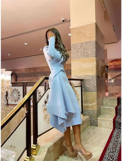 Sheath / Column Cocktail Dresses Elegant Midi-length Party Dress cc875