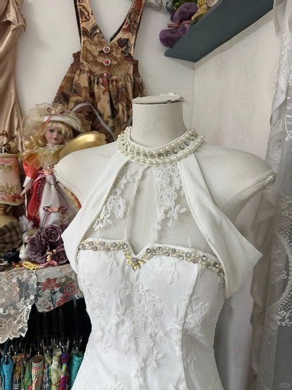 Girlhomeshops-Sweet Sexy Short Suspender Lace Beaded Homecoming Dress Birthday Party Dress gh5192