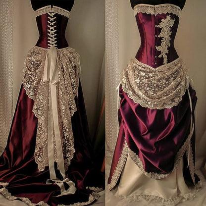 girlhomeshops--Royal Blue/Burgundy Retro Elegant Long Floor-Length Ball Gown gh5667