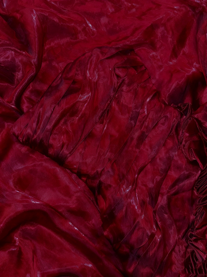 Luxury Sexy Style Strapless Sleeveless Gown | Burgundy Satin Shimmer Mermaid Train Maxi Dress for Gala Red Carpet Ball Engagement Banquet gh6421