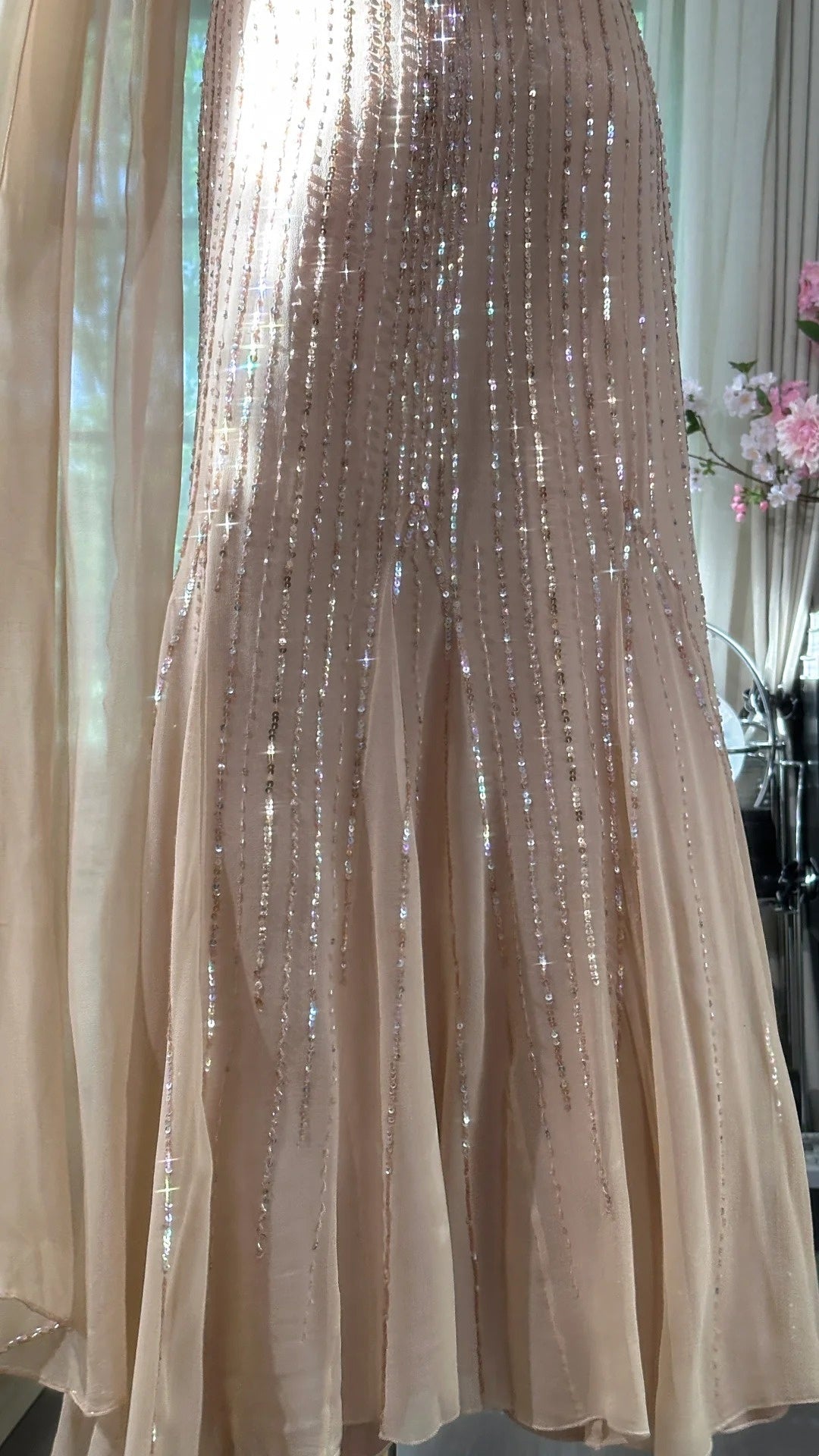 Romantic Fairy Exquisite Bead Long Chiffon Date Dress Party Dress gh69123
