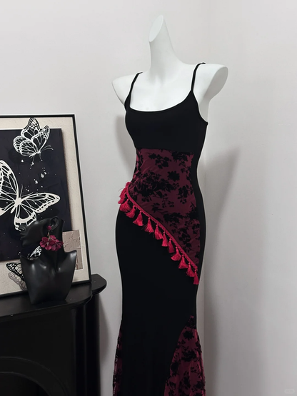 Vintage Spaghetti Straps Sheath Mermaid Evening Dress Birthday Party Dress cc3234