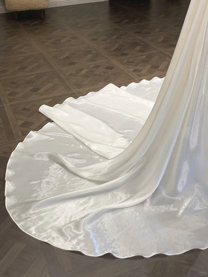 Girlhomeshops--Satin wedding dress white tube top fairy long wedding dress prom dress gh5442