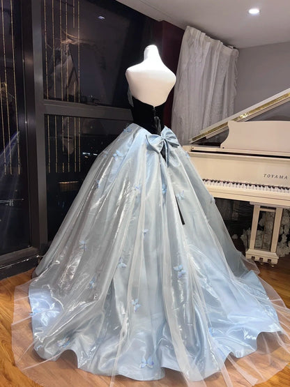 Ice-Blue Dream And Heart-Fluttering Butterfly Fairy Princess Dress 🦋 gh6730