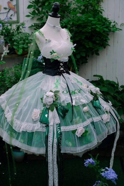 Green Wonderful Dream Rose Girl Lolita Dress gh6655