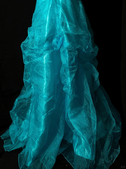 Blue adult dress sweet elegant tulle long ball gown evening dress gh4471