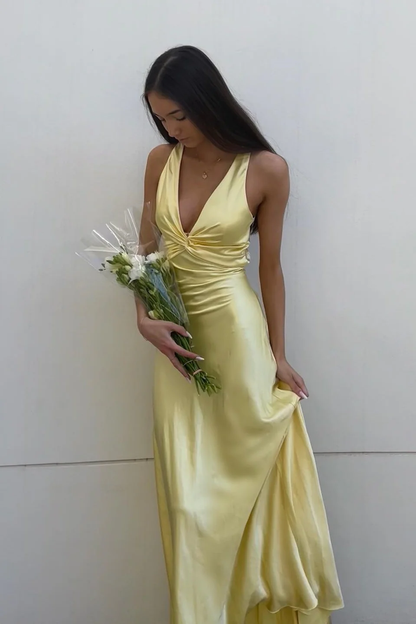Sexy V-Neck Long Prom Evening Dresses, Simple Party Dresses  cc2086