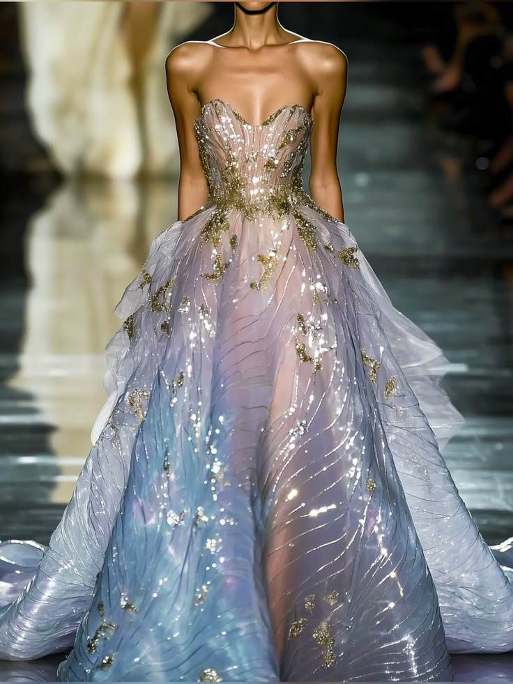 Glitter Strapless Tulle Sequins A Line Prom Dress，Shiny Party Evening Dress cc2829