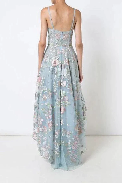 Spaghetti Straps Sweetheart Asymmetrical Prom Dress c2985