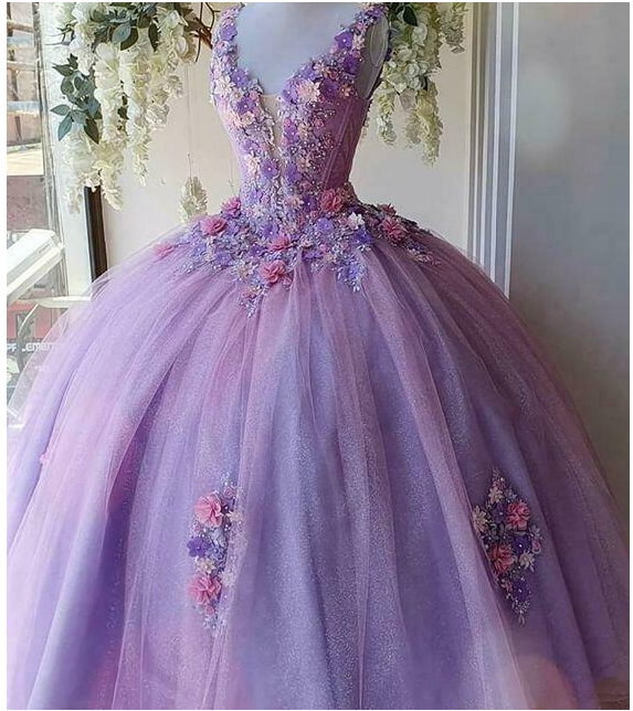 A Line Tulle Long Lace Evening Dress Prom Dress C1767