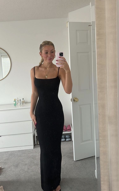 Sexy Black Spaghetti Straps Prom Dress,Black Party Dress  cc758