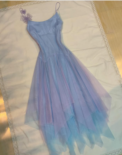Lavender Tulle A Line Short Prom Dress,Homecoming Dress With Flowers cc2574