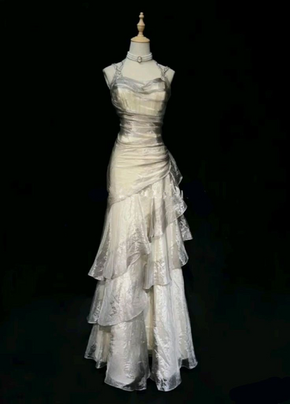 Elegant Tiered Tulle Evening Dress Mermiad Party Prom Dress cc2097
