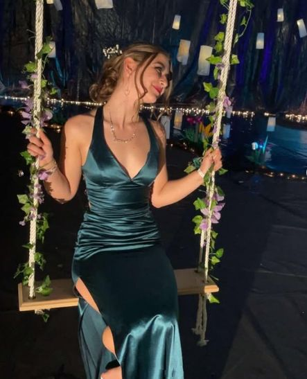 Sexy Backless Slit Mermaid Evening Dress Long Prom Party Dress cc2094