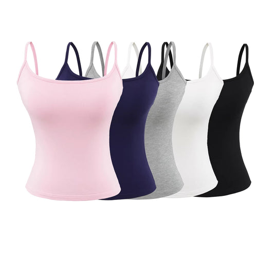Women's summer tank top with padded bra, flattering bust, slim waist, and concealing underarm fat. 11419