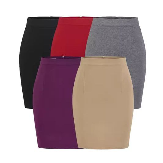 Women's summer high-waisted midi skirt with slits, flattering hips, and a flattering design. Suitable for summer and casual wear.  11423