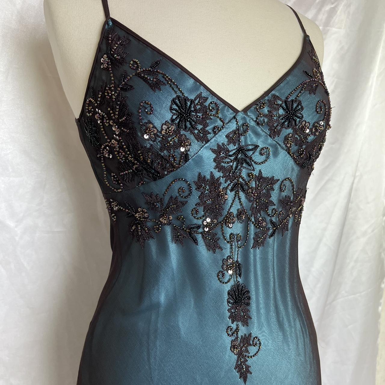 Turquoise Vintage Elegant Exquisite Floral Beading Spaghetti Strap Long Chiffon Ball Gown Evening Dress Birthday Party Dress Formal Women Prom Dress gh3931