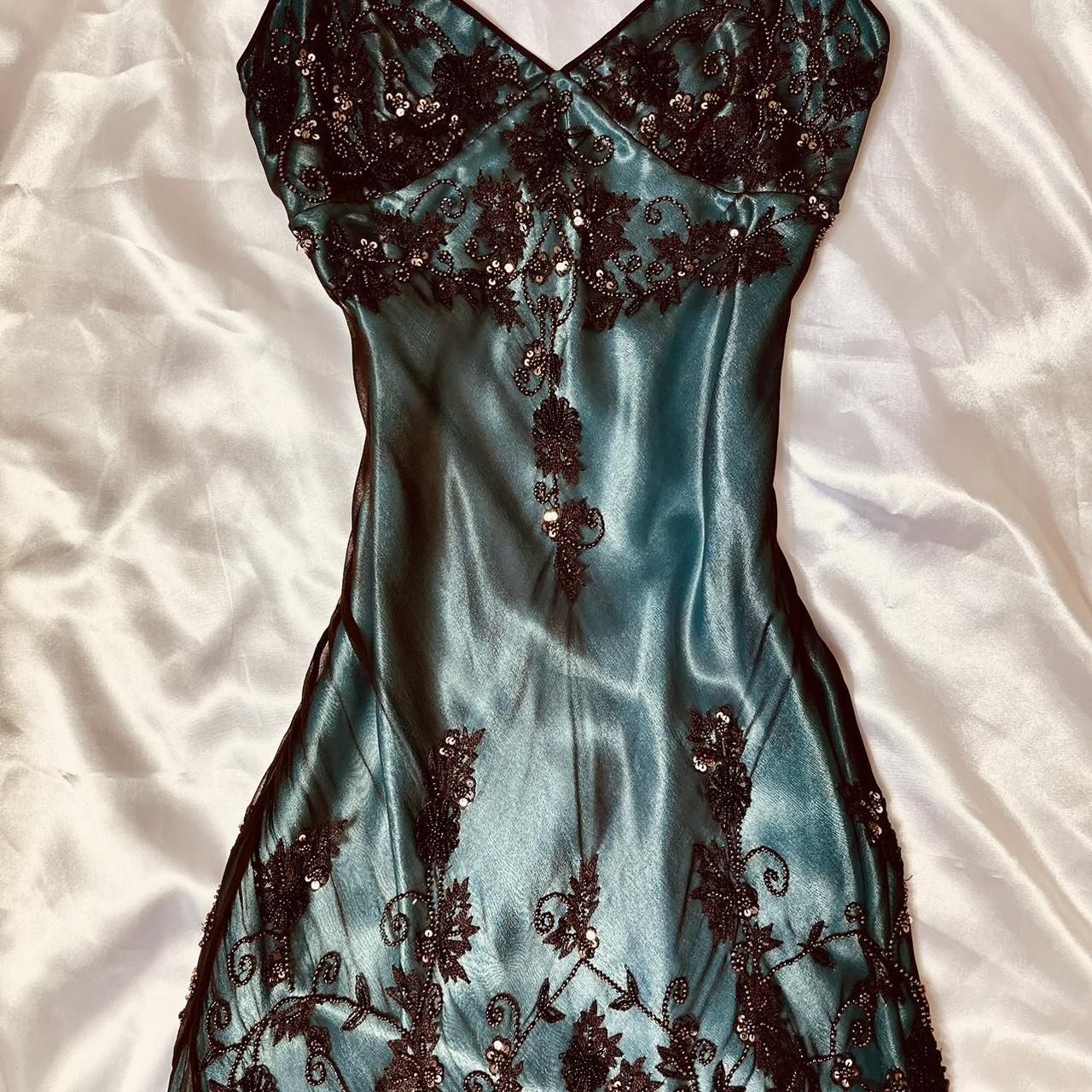 Turquoise Vintage Elegant Exquisite Floral Beading Spaghetti Strap Long Chiffon Ball Gown Evening Dress Birthday Party Dress Formal Women Prom Dress gh3931