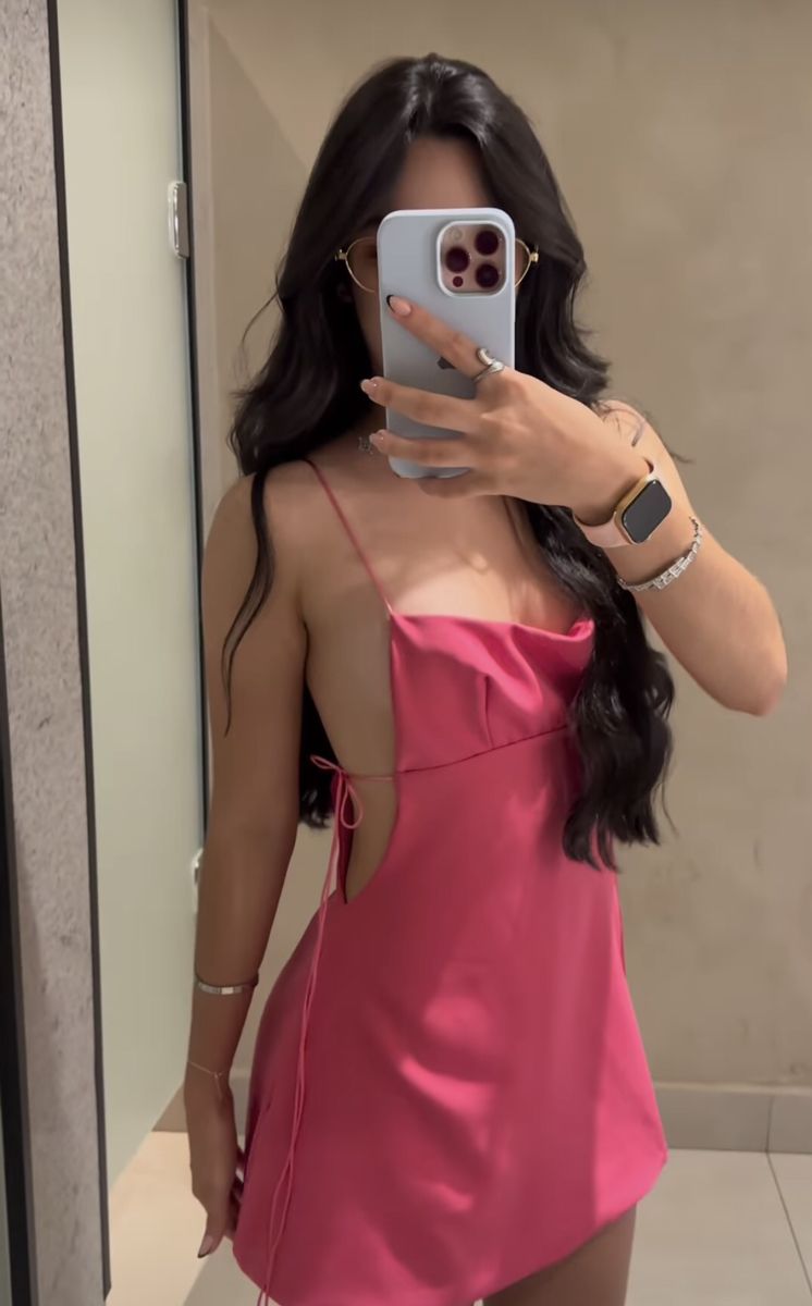 Sexy Open Back Rose Pink Drawstring Satin Birthday Party Homecoming Dress cc4105