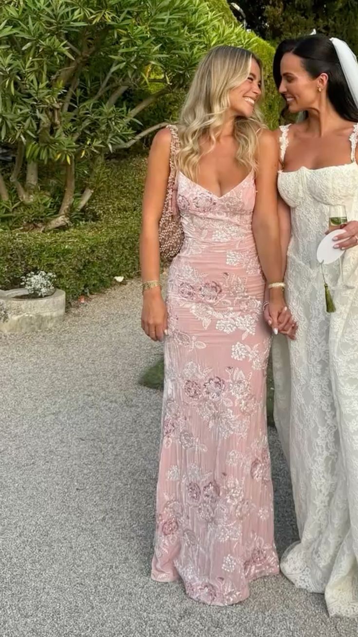Sweet Pink Floral Mermaid Deep V Halter Sequined Long Prom Dress Evening dress cc4928
