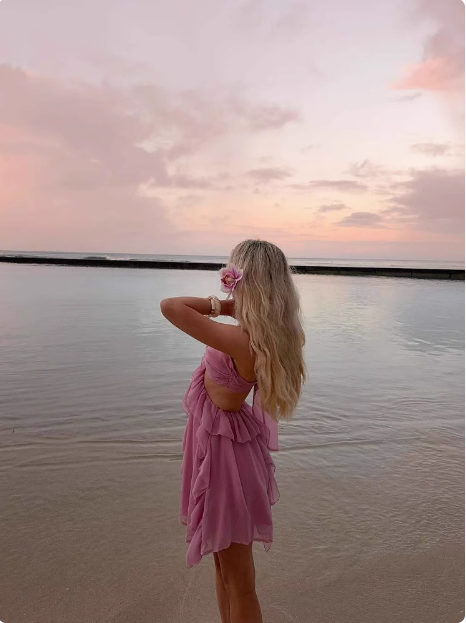 Pink Three-dimensional Flower Halter Neck Layer Ruffle Irregular Birthday Short Skirt Homecoming Dress cc3832