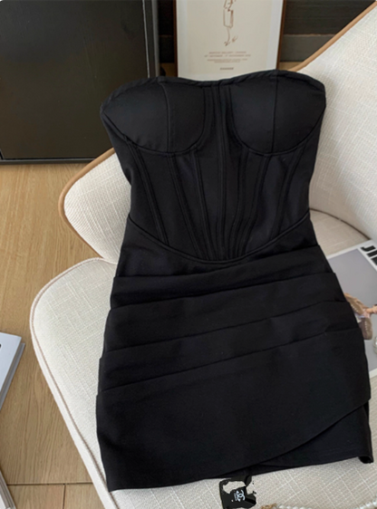 Simple Tube Top Herringbone Slim Fit 17th Birthday Homecoming Dress cc3951