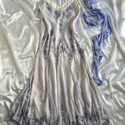 Light Purple Elegant V-neck Exquisite Beaded Appliques Long Chiffon Mermaid Ball Gown Evening Dress Birthday Costume Party Dress gh3173