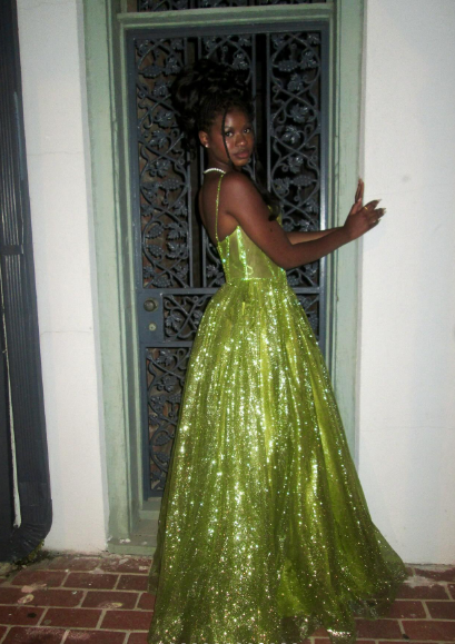 Glamorous Bright Green A-Line Spaghetti Strap Deep V Sequin Tulle Long Prom Dress Evening Dress cc5208