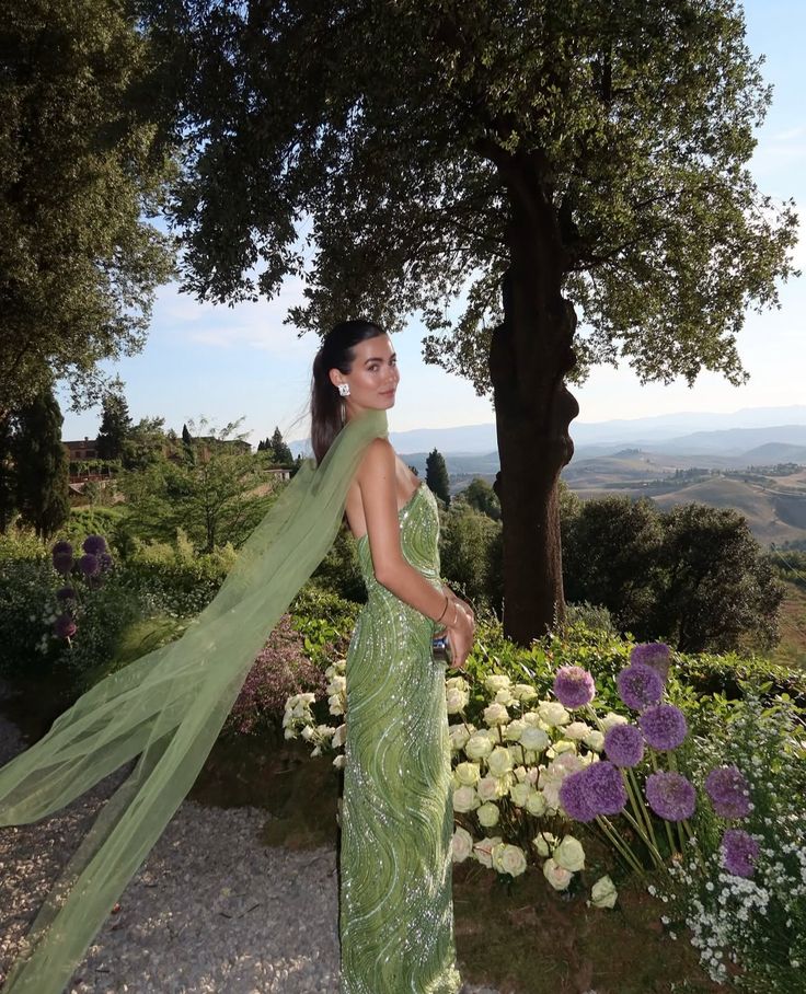Elegant Green Strapless Sequin Wave Pattern High-Slit Tulle Slim-Fit Long Prom Dress Evening Dress cc5415