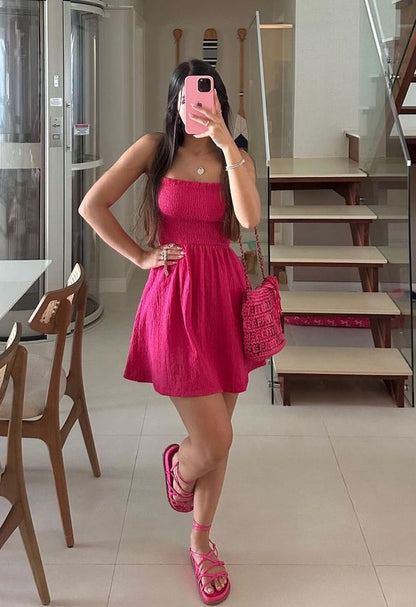 Sweet Rose Red Sleeveless A-Line Birthday Party Homecoming Dress cc4667