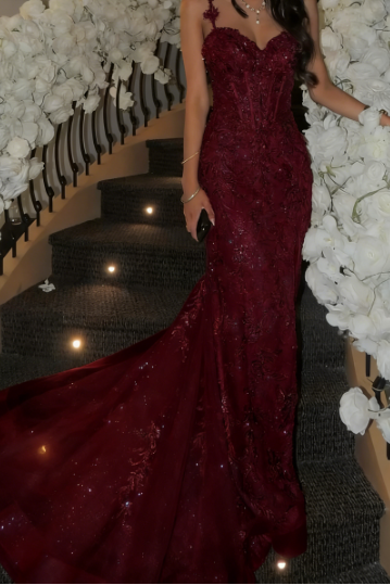 Elegant Champagne Mermaid V-neck Sequin Embroidered Slit Prom Dress Evening Dress cc4968