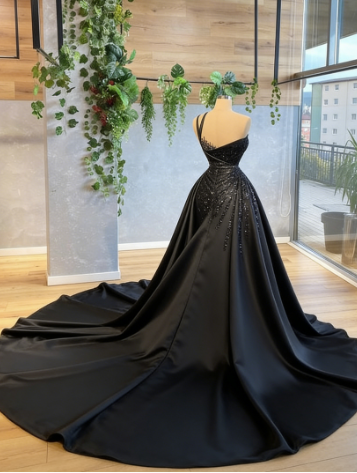 New Arrival black Long evening Prom Dress C1748