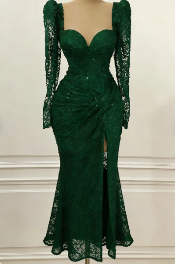 Royal Blue Vintage Prom Dress Long Sleeves Evening Dress c2732
