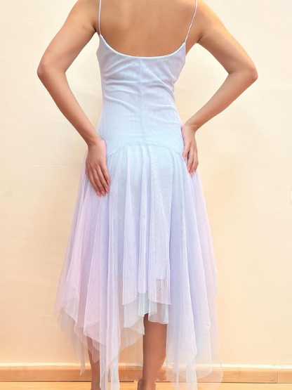 Lavender Tulle A Line Short Prom Dress,Homecoming Dress With Flowers cc2574