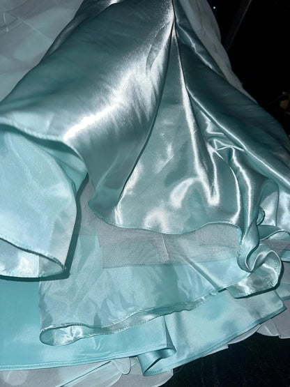 Blue Elegant Exquisite Shining Long Satin Prom Dress gh6811
