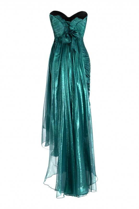 Unique Green Strapless Tulle Ruched Evening Gown Long Party Prom Dress cc2179