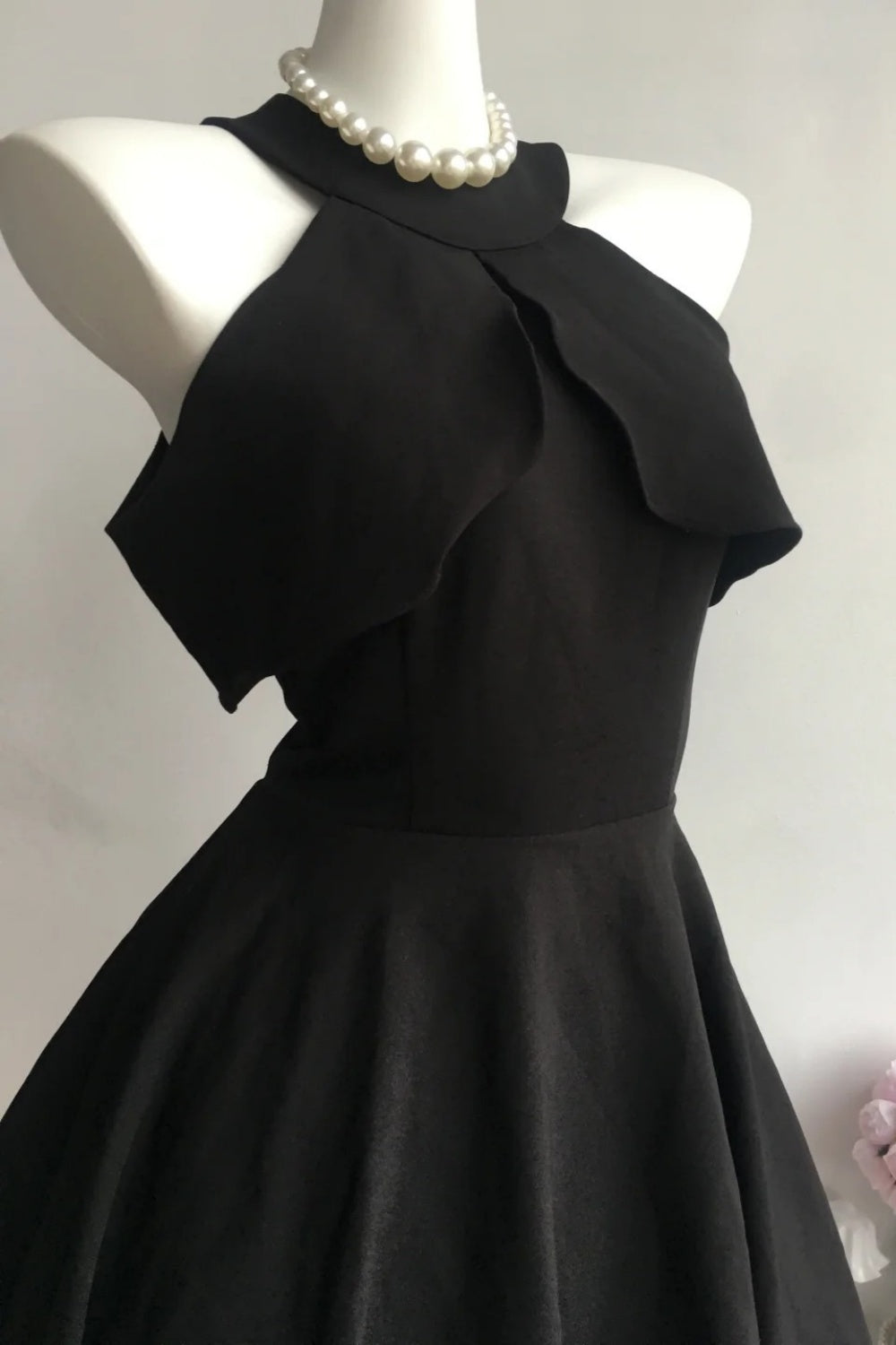 girlhomeshops-Black Strapless Simple Homecoming Chiffon Dress gh5739