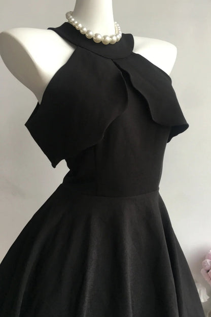 girlhomeshops-Black Strapless Simple Homecoming Chiffon Dress gh5739