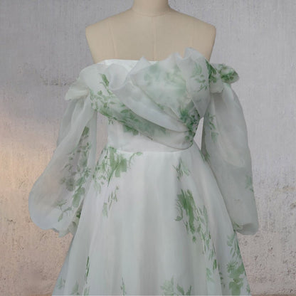 Danica | A-Line Floral Appliqued Majesty Bridal Wedding Dress with Ruffles