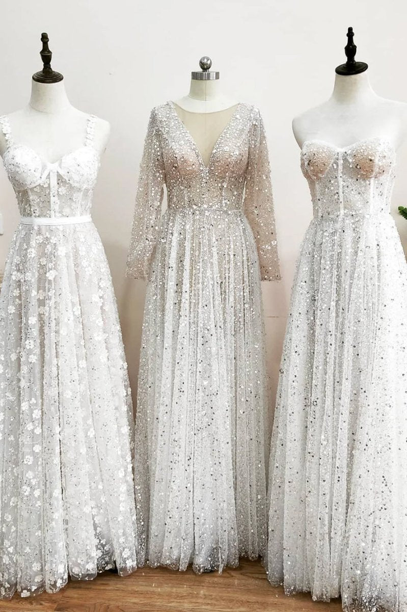 Frayah | Bohemian A-Line Sparkly Sequined Luxury Wedding Dresses