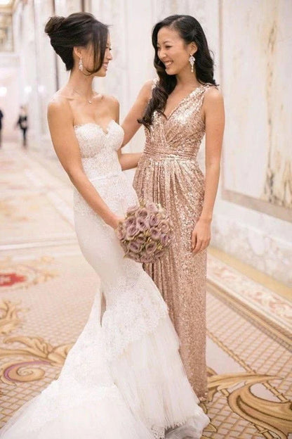 Elegant Sweetheart Sleeveless Mermaid Wedding Dress With Lace Appliques